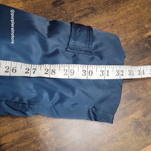 Jones New York Down Quilted Puffer Parka XL Faux Fur Blue Preppy Outdoor Winter - Picture 14 of 16